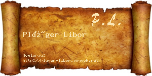 Pláger Libor névjegykártya
